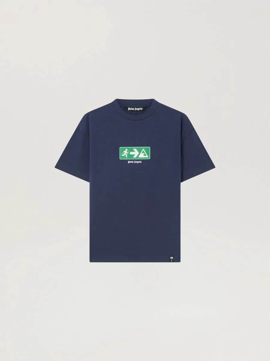 Palm Angels — Street Signals Regular T-Shirt in Navy Blue - Green