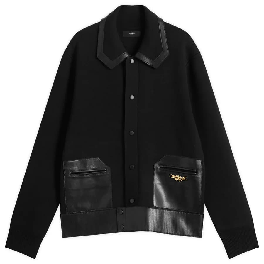Amiri — Leather Patch MA Cardigan — Black
