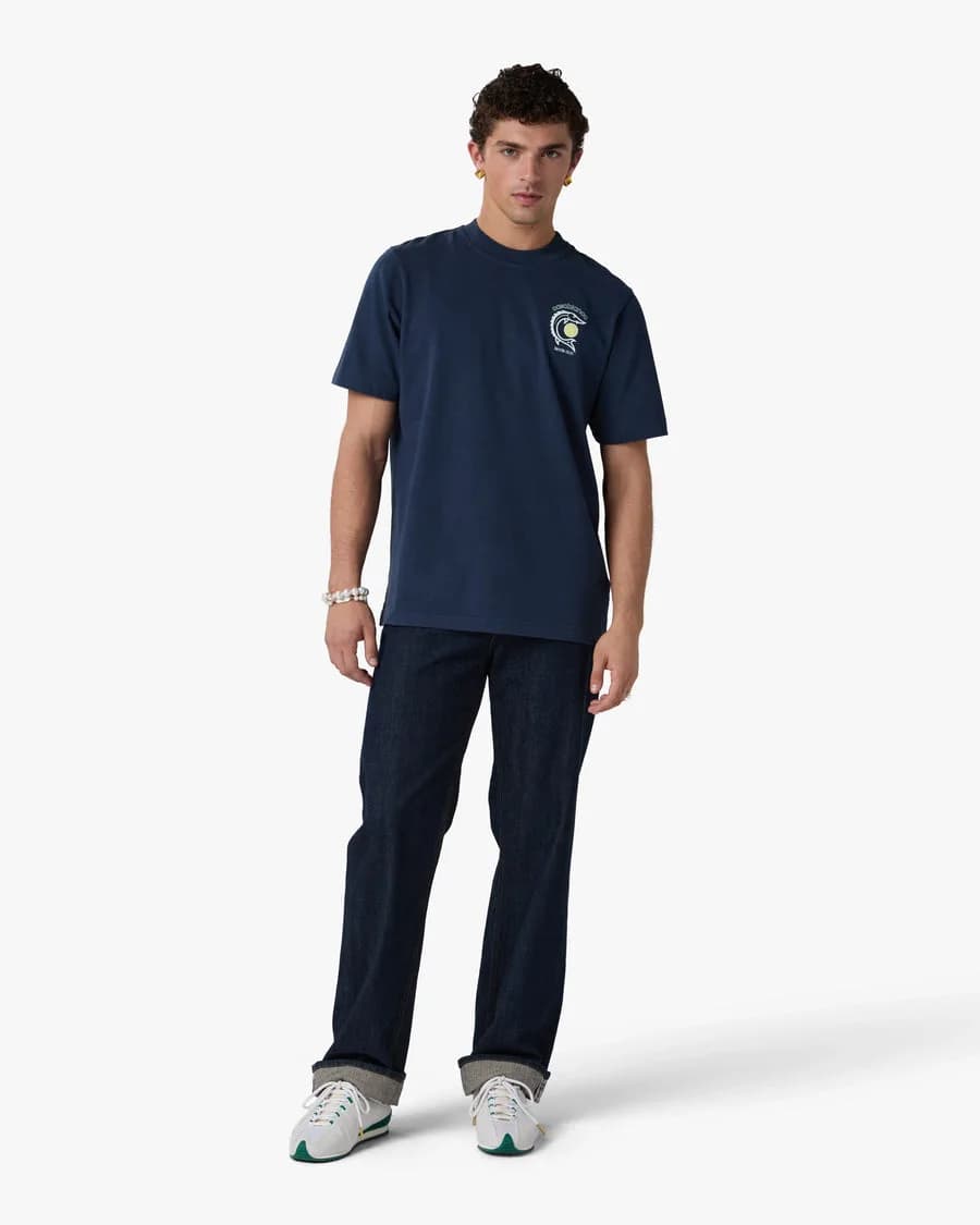 Navy Casa Kaspia New York Tennis Club Short Sleeve T-Shirt — on model
