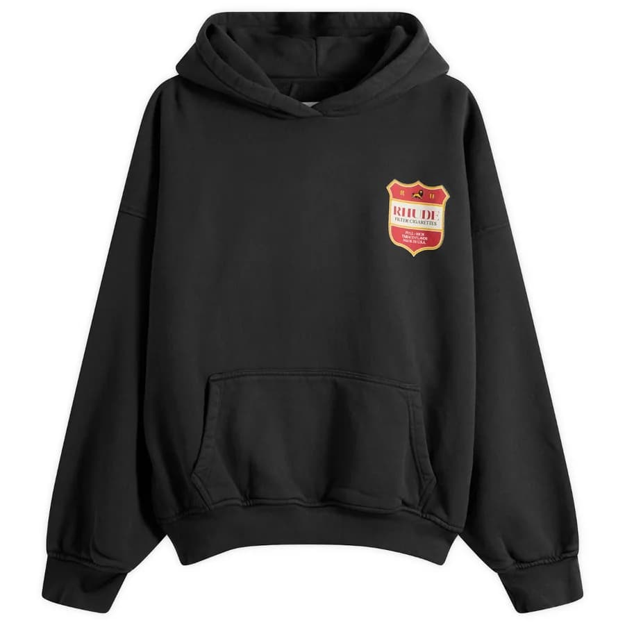 Rhude — Filtaro Crest Hoodie — Vintage Black / Red / Yellow