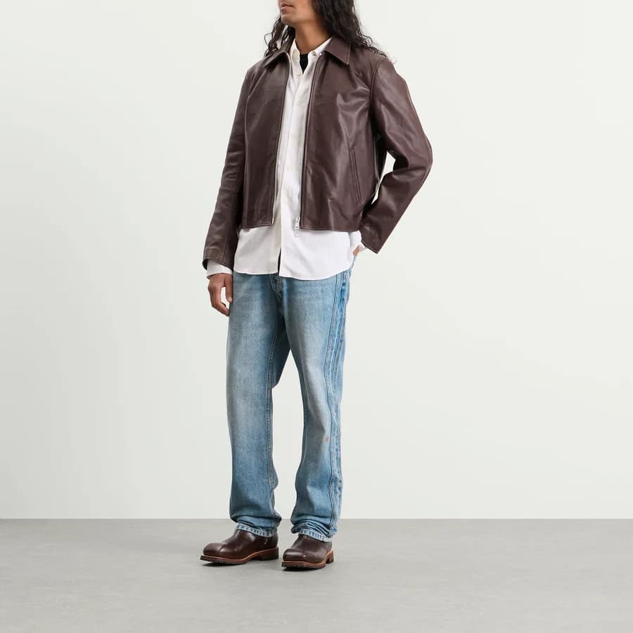 90S Traxedo Denim Jeans — Dakar Indigo — on model