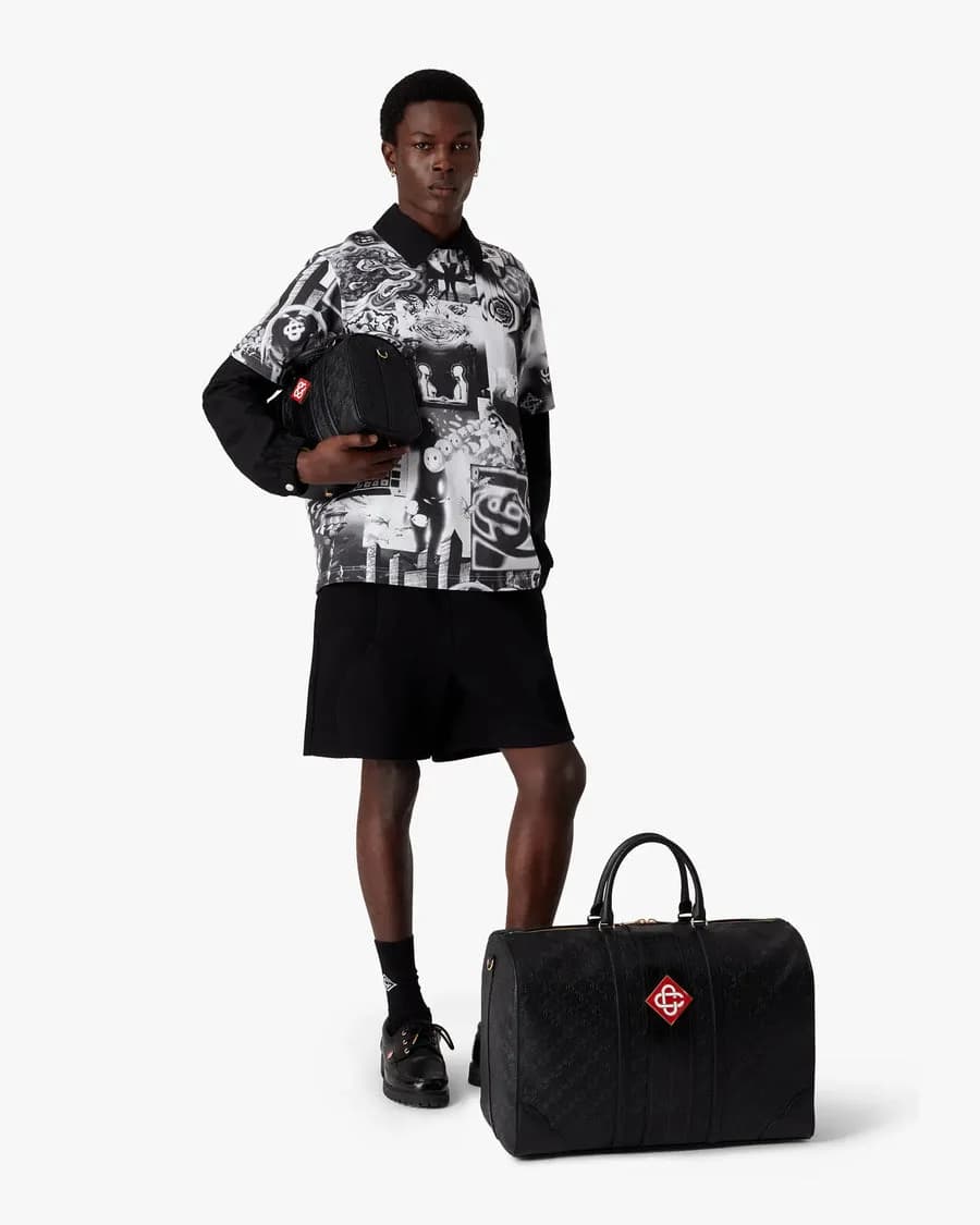 Black Monogram Weekender Bag — on model