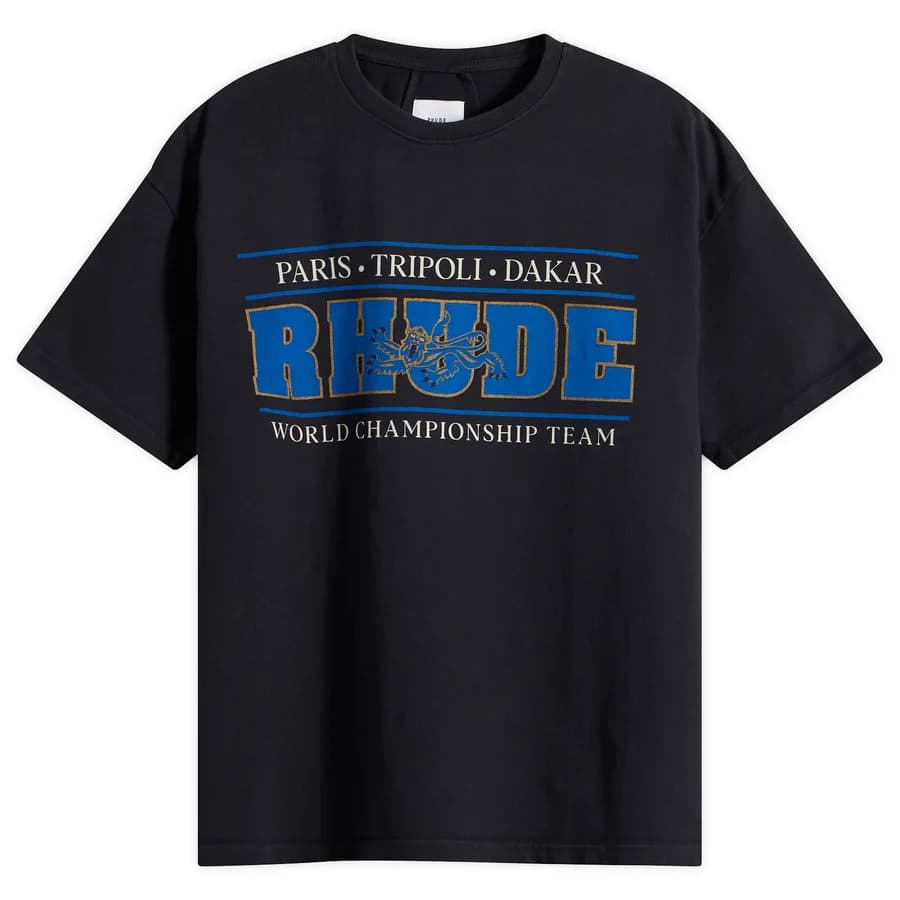 Rhude — Rhude Chrono T-Shirt — Vintage Black / Blue