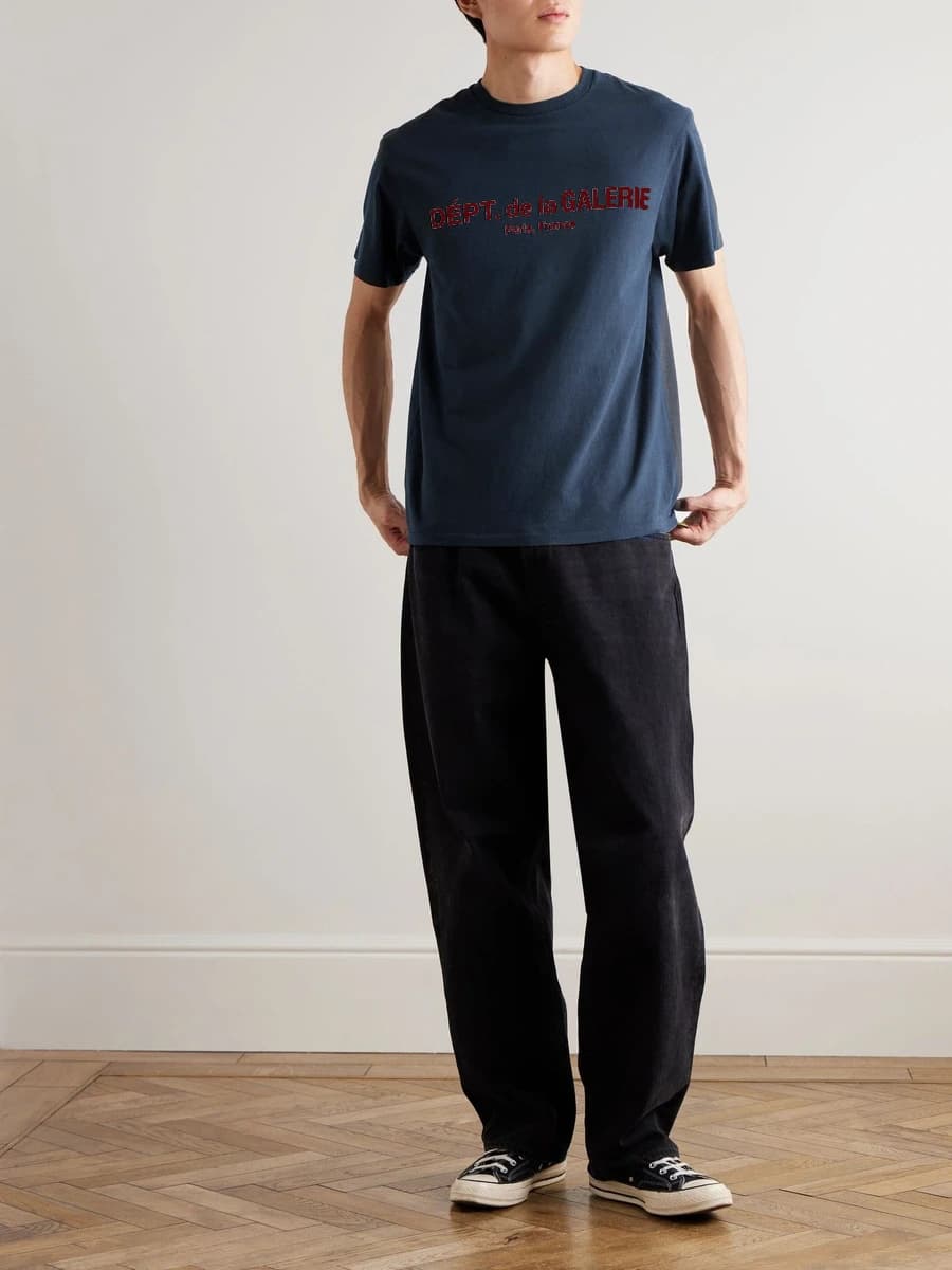 French Logo Lux Tee — on model